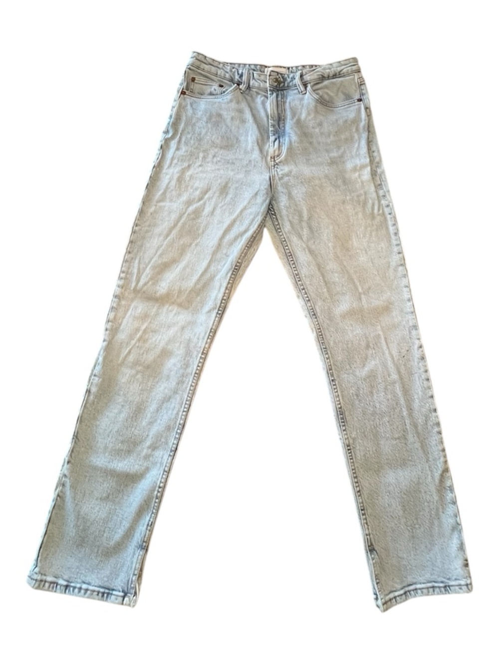 Zara Light Blue Denim Jeans with Silver Button